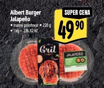 Hovězí burger Jalapeno Albert Gril