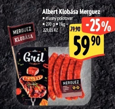Klobása Merguez Albert Gril