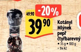 Mlýnek pepř čtyřbarevný Kotányi