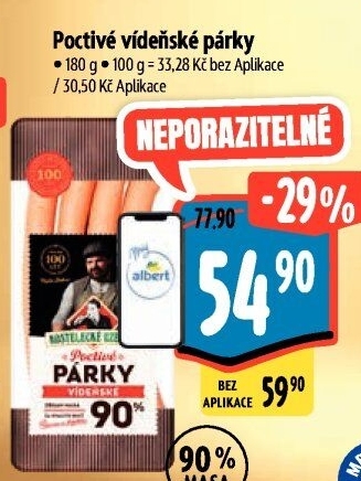 Párky vídeňské poctivé Kostelecké uzeniny