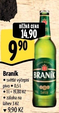 Pivo světlé výčepní 10° Braník