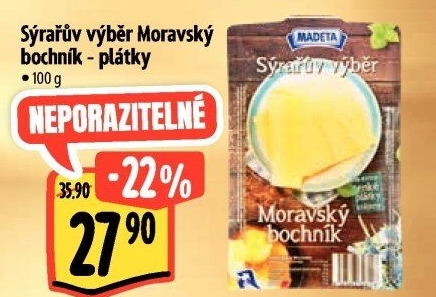 Sýr Moravský bochník 45% Sýrařův výběr Madeta