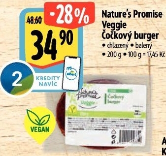Burger čočkový Veggie Nature'