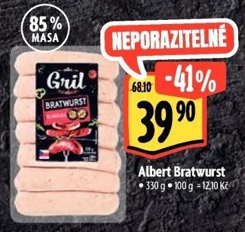 Grilovací klobása bratwurst Albert Gril