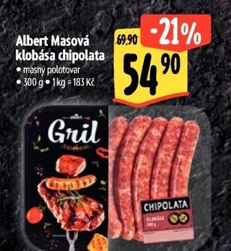 Klobása masová Chipolata Gril Albert