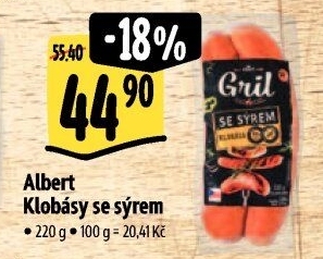 Klobása se sýrem Albert Gril