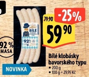 Klobásky bílé bavorského typu Láďa Grileman Kostelecké uzeniny