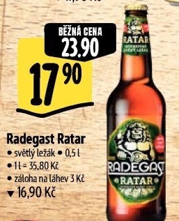 Pivo světlý ležák Ratar Radegast