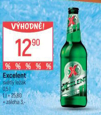 Pivo světlý ležák 11° Excelent - Globus akcniletaky.com