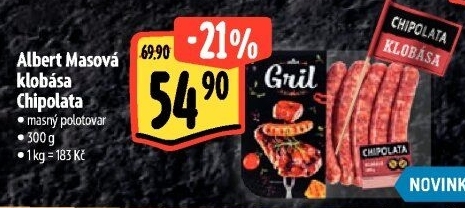 Klobása masová Chipolata Gril Albert