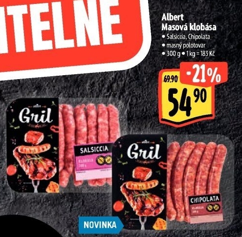 Klobása masová salsiccia Albert Gril