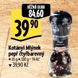 Mlýnek pepř čtyřbarevný Kotányi
