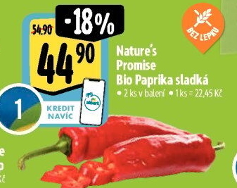 Paprika červená bio Nature'