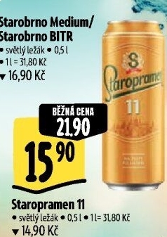 Pivo světlý ležák 11° Staropramen