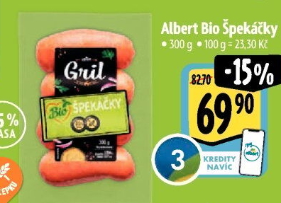 Špekáčky Bio Albert Gril