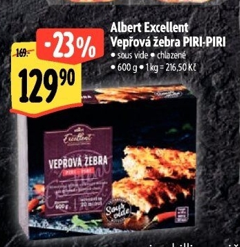Vepřová žebra Piri-Piri Sous vide Albert Excellent