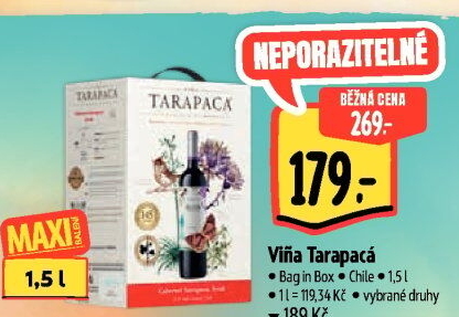 Vína Viňa Tarapaca - bag in box