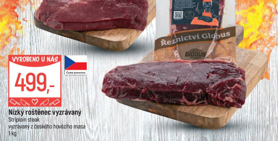Hovězí nízký roštěnec Striploin steak Globus