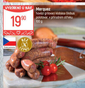 Klobása hovězí Merquez Globus