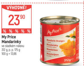 Kompot mandarinky My Price