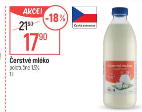 Mléko čerstvé Korrekt - 1,5% polotučné