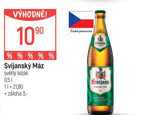 Pivo světlý ležák 11° Svijanský Máz Svijany