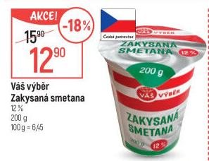 Zakysaná smetana 12% Váš Výběr