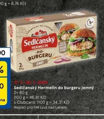 Sedlčanský Hermelín do burgeru jemný