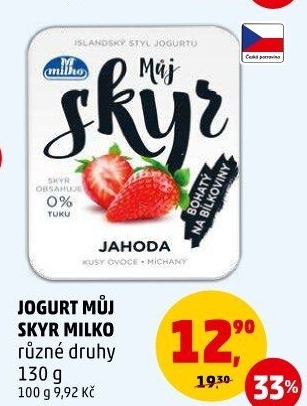 Dezert zakysaný ochucený Můj Skyr 0% Milko