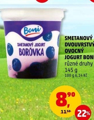 Jogurt smetanový ovocný Boni