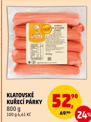Kuřecí klatovské párky DZ Klatovy