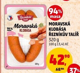 Moravská klobása Řezníkův talíř