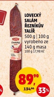 Salám lovecký Řezníkův talíř