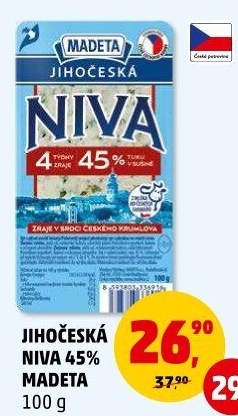 Sýr Niva Jihočeská 45% Madeta
