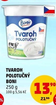 Tvaroh polotučný Boni