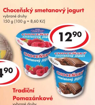 Choceňský smetanový jogurt vybrané druhy