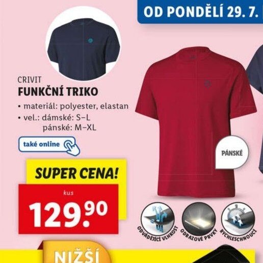 CRIVIT FUNKČNÍ TRIKO