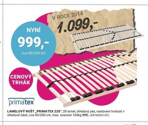 LAMELOVÝ ROŠT „PRIMATEX 220“ - Möbelix akcniletaky.com