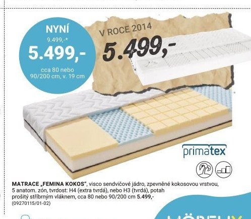 MATRACE „FEMINA KOKOS“ - Möbelix akcniletaky.com