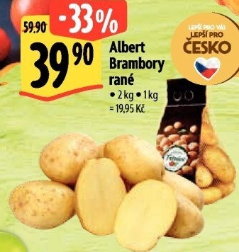 Brambory konzumní rané Albert