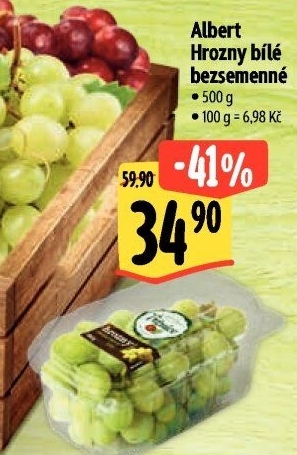 Hrozny bílé bezsemenné Albert