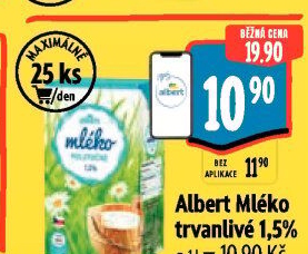 Mléko trvanlivé Albert - 1,5% polotučné