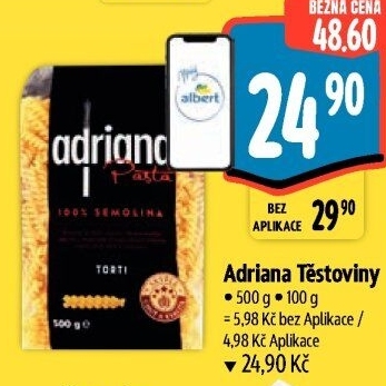 Těstoviny semolinové Adriana