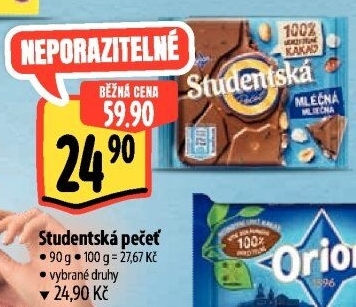 Čokoláda Studentská pečeť Orion