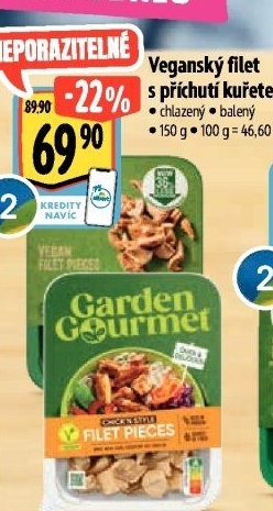 Filet veganský s kuřecí příchutí Garden Gourmet