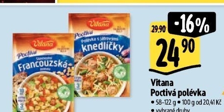 Instantní polévky Poctivá polévka Vitana