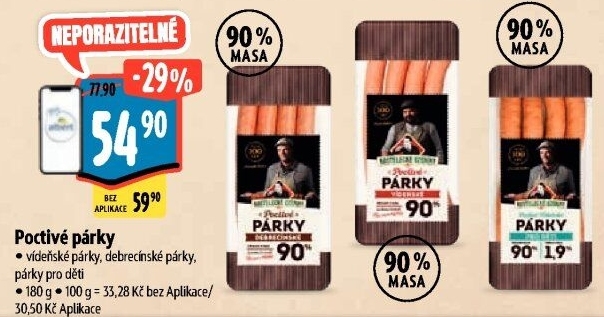 Párky vídeňské poctivé Kostelecké uzeniny