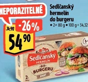 Sýr Hermelín do burgeru Sedlčanský