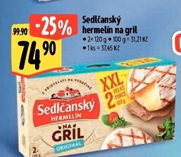 Sýr Hermelín na gril Sedlčanský