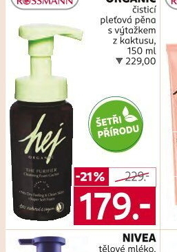 Čistící pleťová pěna Organic Hej
